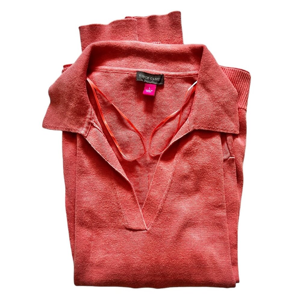Vince Camuto Women’s Knit Shirt Size L Ocean Coral NWT Pull on